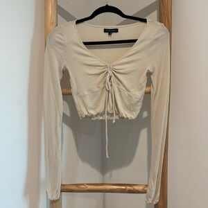 Cotton Candy Cream Ruched Crop Top